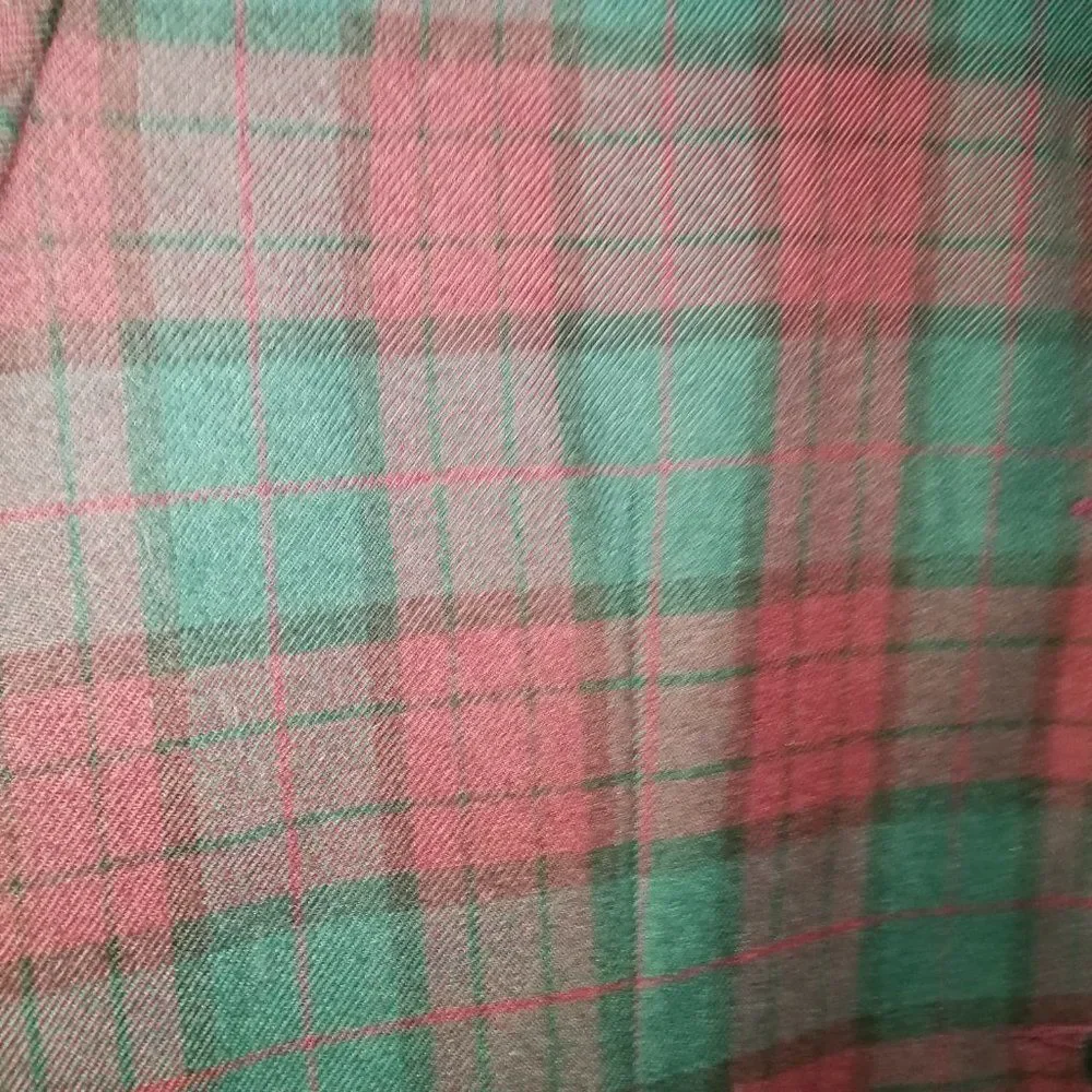 Vintage Holiday Plaid Tartan Red & Green Preppy Simple Breasted Velvet Blazer L - Picture 9 of 15